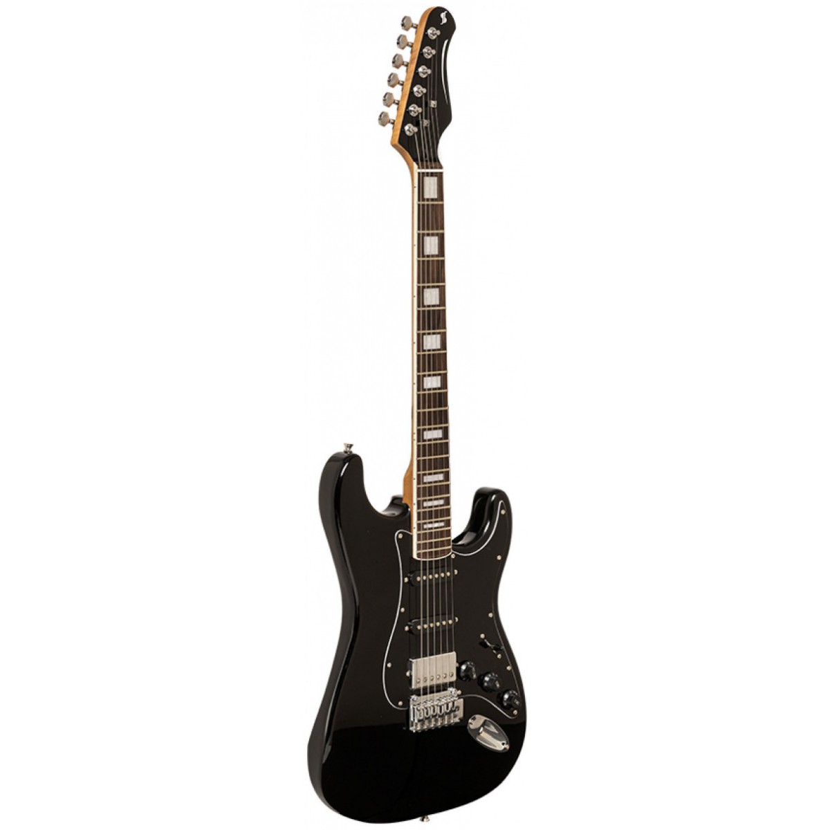 Fotografie Stagg SES-30 BK 3/4 LH, elektrická kytara levoruká, černá