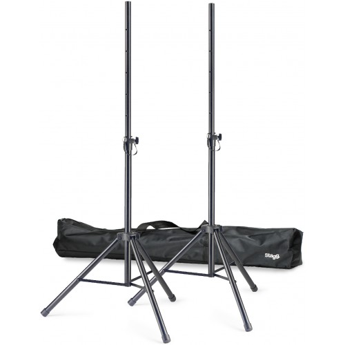 Stagg SPSQ10 SET, sada reproduktorových stojanů v přepravním obalu, 113-187 cm, 50 kg